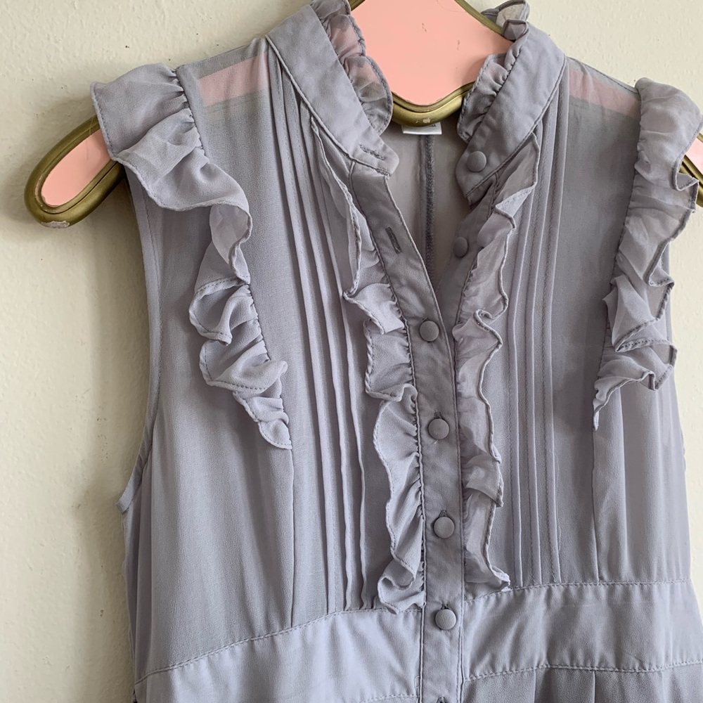 Moon Collection Gray Ruffle Sleeveless Dress - Picture 8 of 13